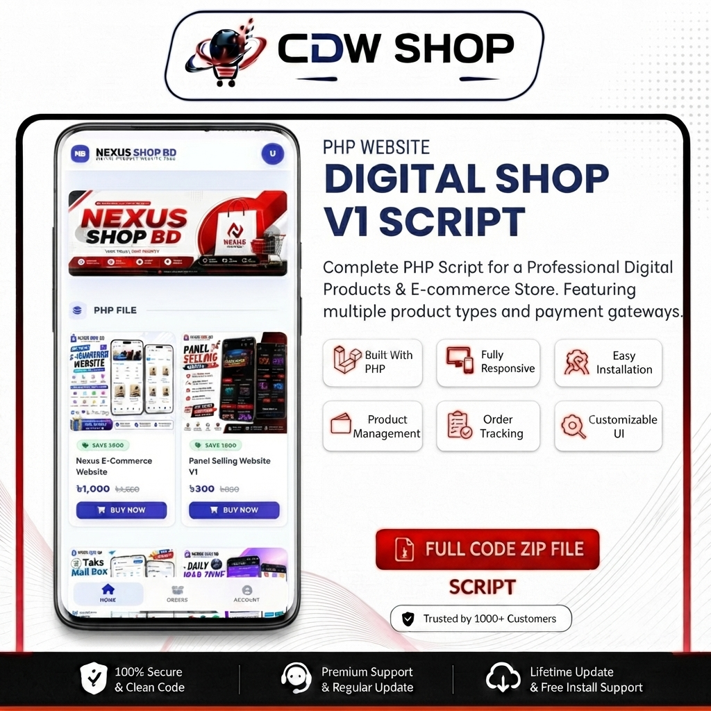 Digital Shop V1 – PHP E-Commerce Script